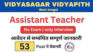 Assistant Teacher Vacancy 2024 | Vidyasagar vidyapith | Associate Professor |  Salary 57000