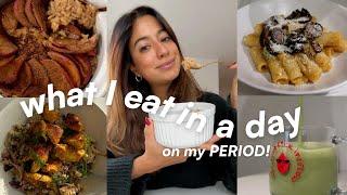 COZY WHAT I EAT IN A DAY (ON MY PERIOD!) | easy and healthy recipes