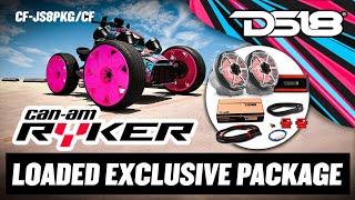 DS18 8" CARBON FIBER Loaded Flat Mount Speaker Pods with Amplifier, Package Can-Am Spyder & Ryker