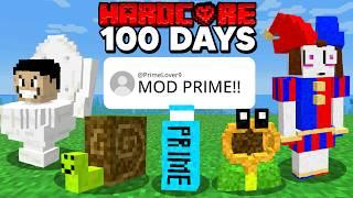 I Made Your Mod Ideas Every Day for 100 Days In Hardcore Minecraft! [FULL MOVIE]