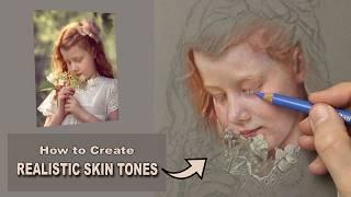 Pastel Portrait Tutorial ~ How to draw Realistic SKIN TONES using Pastel Pencils.... Part 1