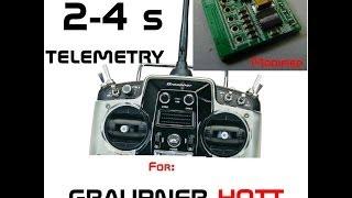 Graupner modified voltage telemetry module for 2 -4s lipo