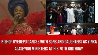 Wow! Bishop oyedepo dances with Sons And Daughters as Yinka Alaseyori Sings At His 70th Birthday