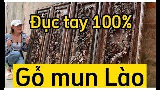 Tranh tứ quý gỗ mun hoa Lào - đục tay thủ công 100%|Tranh Gỗ Đại Nghiệp