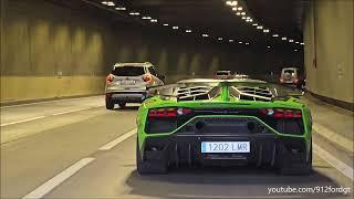 Aventador SVJ RACE EXHAUST INSANE TUNNEL SOUND & DOWNSHIFTS!