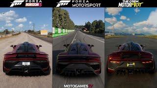 Forza Horizon 5 vs Forza Motorsport (2023) vs The Crew Motorfest - Mercedes-AMG One Sound Comparison