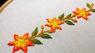 Very beautiful and decorative hand embroidery borderline design by nakshi design art.