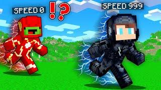 999 ZOOM Speedrunner vs 0 FLASH Hunter : JJ vs Mikey in Minecraft Maizen!