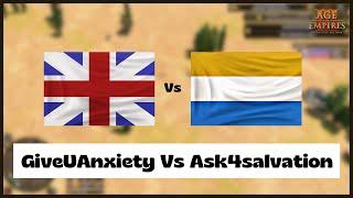 Age of Empires 3- British Vs Dutch | GiveUAnxiety Vs Ask4salvation | Aoe3 DE | 1v1 Pro Gameplay | 4K