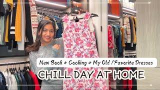 TELUGU VLOG: CHILL DAY AT HOME | NEW BOOK , COOKING & FAVORITE DRESSES IN MY CLOSET | Pooja Reddy