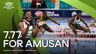 Tobi Amusan powers to 7.77 area record  | World Indoor Tour 2024