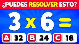 ¡Examen de MATEMÁTICAS! ️ ¿Eres Bueno con los Números?  | Fácil, Medio, Difícil, Imposible