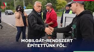 Orbán Viktor miniszterelnök Visegrádon folytatta az árvízi védekezést irányító munkát