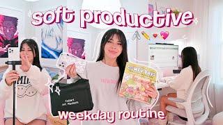 soft PRODUCTIVE routine ₊˚⊹ organizing, planning + work, exploring new hobbies, & movement °˖˚