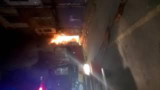 Fire on building Mazang Road