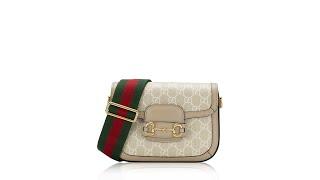 Gucci GG Supreme Web Horsebit 1955 Mini Shoulder Bag Beige Mystic