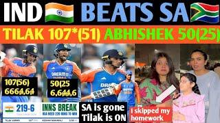 IND SPLENDID VICTORY AGAINST SA|| TILAK VARMA REMARKABLE 107*(51)️|| ABHISHEK 50(25) KNOCK