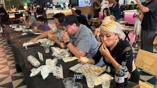 $1000 Prize Burrito Eating Contest at Topanga Social #rainaiscrazy