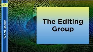 Word Basics -  The Editing Group | Technology Education