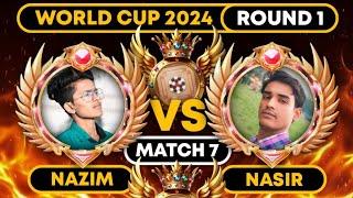 CARROM POOL WORLD CUP 2024 | ROUND 1 - MATCH 7 | Gaming Nazim Vs Nasir Fair