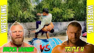 WWE BROCK LESNAR VS TRIPLE-H |WWE ब्राक ल्सनार VS त्रिपल एस|इन हिंदी अल्सो|