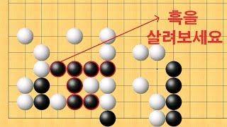 바둑 묘수 사활 - 기가막힌 묘수로 흑을 살려보세요