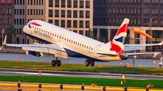 20 MINS LANDINGS & TAKEOFFS at LCY | 4K | London City Airport Plane Spotting from Close Up!