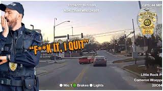 Little Rock Police says "F**K THIS CHASE, I QUIT" w/ Hellcat Charger TOOK OFF on Him!