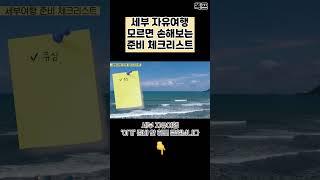 필리핀 세부 자유여행 이거 모르면 가면 손해봅니다 세부여행 준비 체크리스트 총정리
