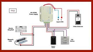 Access Control Magnetic Door Lock Installation Wiring With Video Intercom