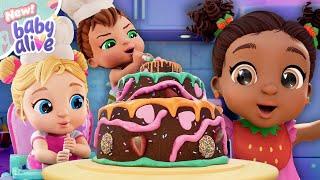 De baby's bakken een grote taart! ‍ Gloednieuwe Baby Alive-aflevering  Familie Kinderen Cartoons