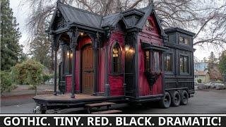 Gothic Luxury Tiny House on Wheels – Red & Black and Ready to Haunt