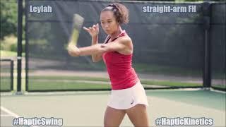 Leylah Fernandez Forehand slow motion | straight-arm Nadal style