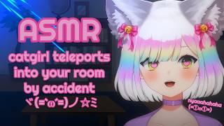 【ASMR】catgirl teleports into your room | lighthearted roleplay | sleep aid | 【EN/JP】#3DIO #asmr