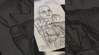 Dr Babasaheb Ambedkar Outline Drawing #shorts #drawing #babasahebambedkar