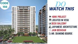 4bhk Flats in Vesu Surat ! Beautiful elevation with Japanese architecture!