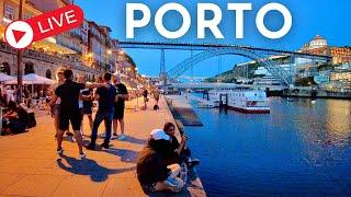  DIRETO PORTO Portugal LIVE Sunset and Evening Riverside Porto, Portugal