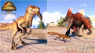 Sinosauropteryx Death Animation vs All Small Dinosaurs in JWE2 Feathered Species Pack