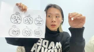 Practice coloring pictures: Images of pumpkins on Halloween