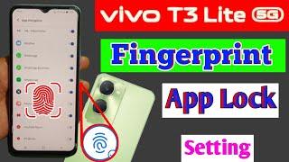 Vivo t3 lite 5g app lock fingerprint setting/Vivo t3 lite 5g me app me fingerprint lock kaise lagaye