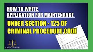 Application for maintenance under section 125 of CrPC | Drafting & Pleading