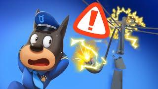 Dangerous Fallen Power Lines | Safety Cartoon | Sheriff Labrador | BabyBus TV