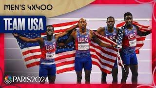 Rai Benjamin BRINGS HOME men's 4x400m relay victory for U.S. | Paris Olympics | NBC Sports