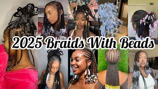 ‼️2025 Latest Braids Hairstyles With BeadsFor All Black Women African Styles