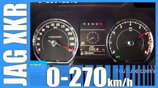 510 HP Jaguar XKR 5.0 Supercharged 0-270 km/h BRUTAL! Acceleration Test Autobahn