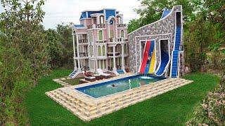 [Full Video]Build Creative  Modern Water Slide Park To Swimming Pool & Mud Villa Design In Forest