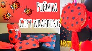 DIY miraculous ladybug theme pinata & gift wrapping | N & Q