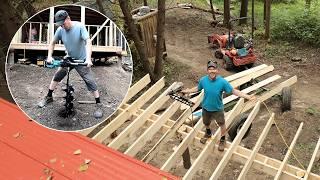 Ep.6 FREE Off Grid Cabin Salvaging (big progress!) - Fridge, Siding, Fish, Windows, Deck, Chickens