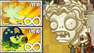 PvZ 2 Challenge - All Plants x5 POWER UP Infinite Vs 100 Bust Head Zombies Level 5