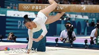 Suni Lee fights through adversity on beam routine at Paris Olympics | NBC Sports